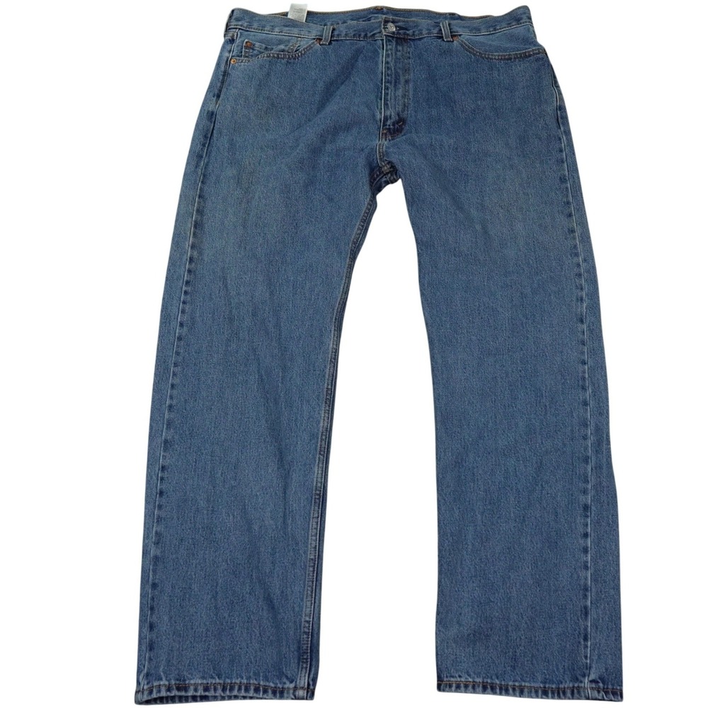 Levis 505 Regular Fit Jeans Mens 42x32 Blue Straight Leg Denim
